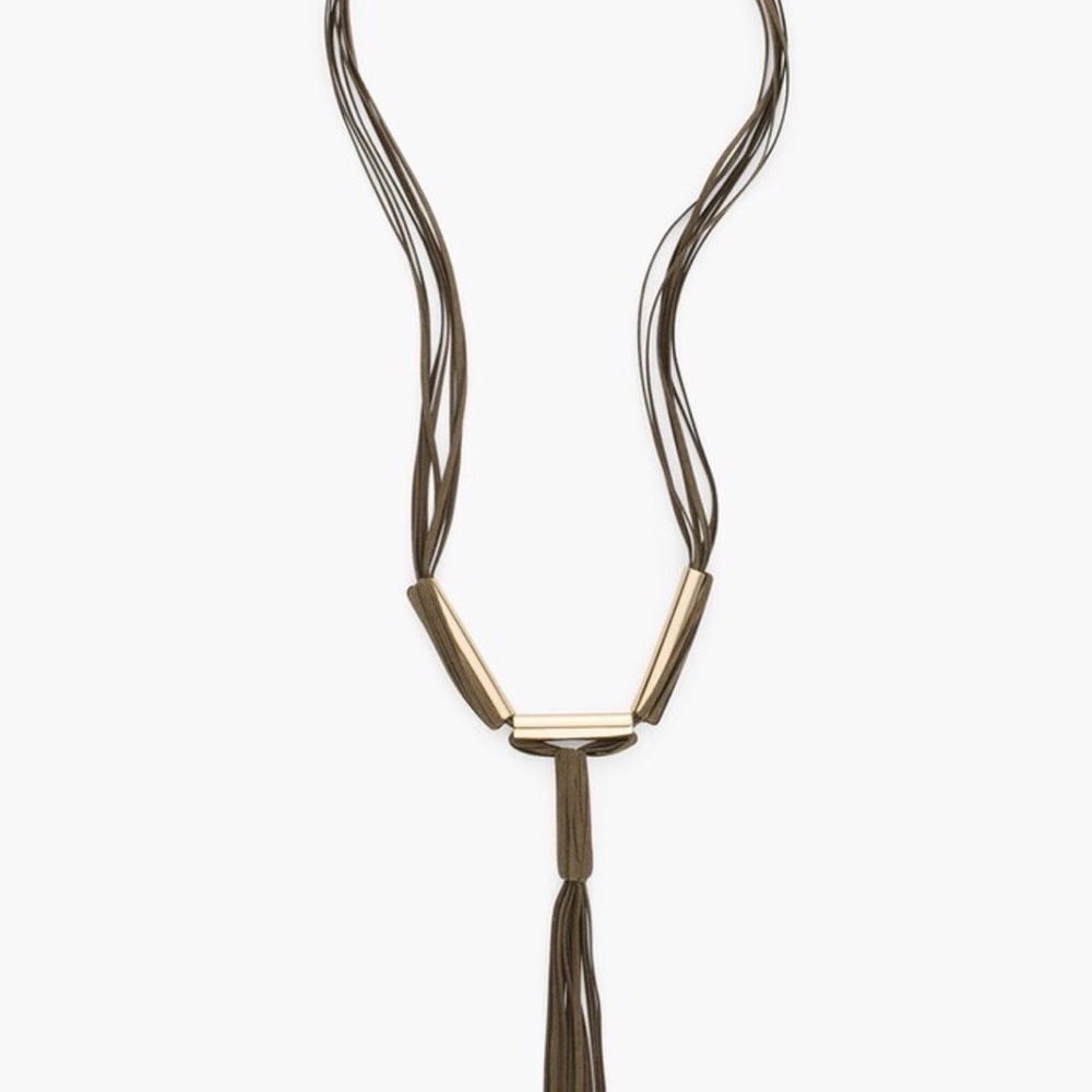 Chico Green Suede Tassel Olivia Long Neckless